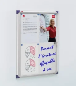 Glasskåp NOBO extra tunt magnetisk 4xA4