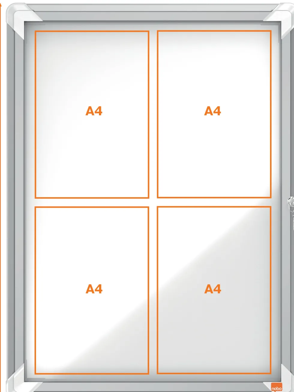 Glasskåp NOBO Premium 4xA4
