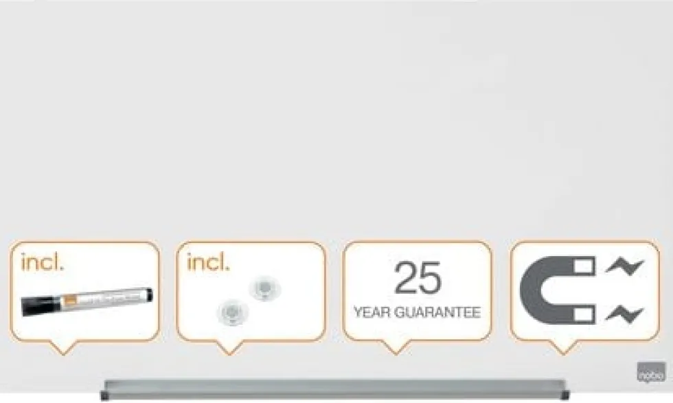 Glastavla NOBO 31" Widescreen vit, 68x38cm