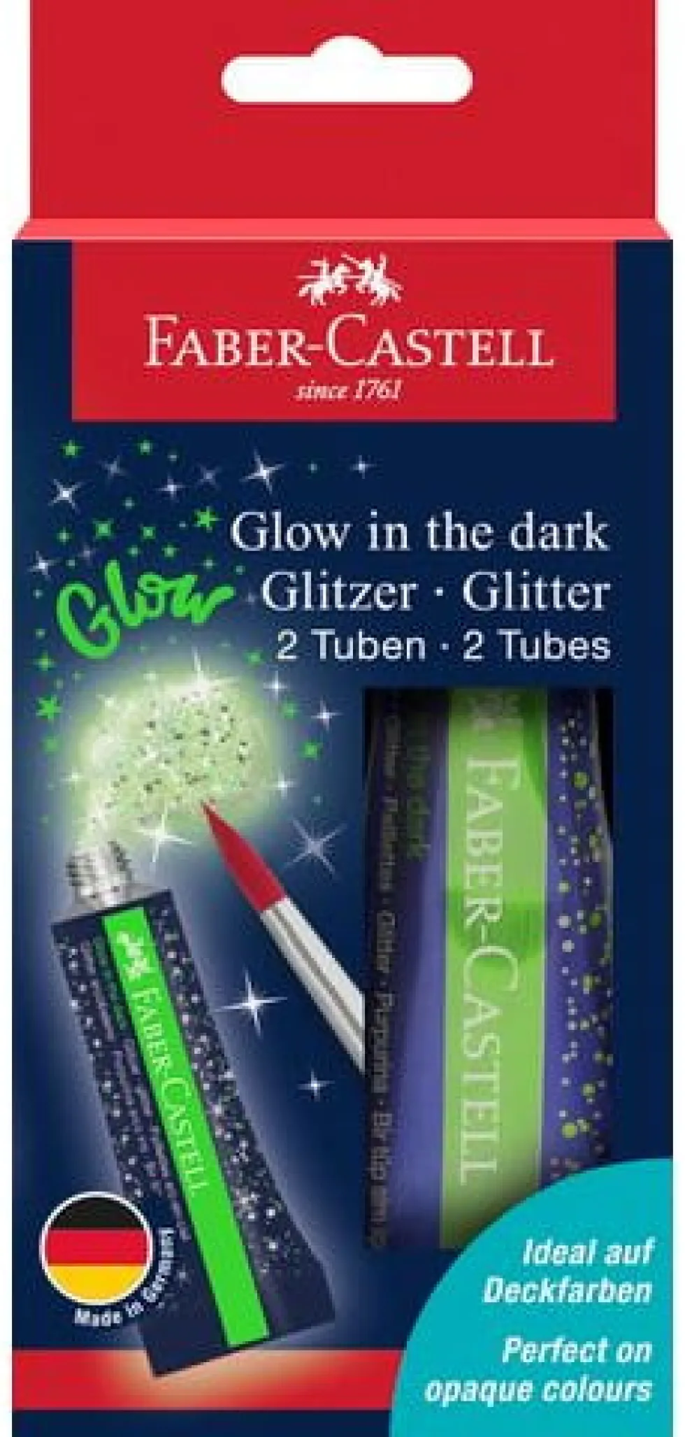 Glitterfärg FABER Glow inthe dark 2x12ml