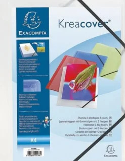 Gummibandsmapp EXACOMPTA 3-kl ficka tra