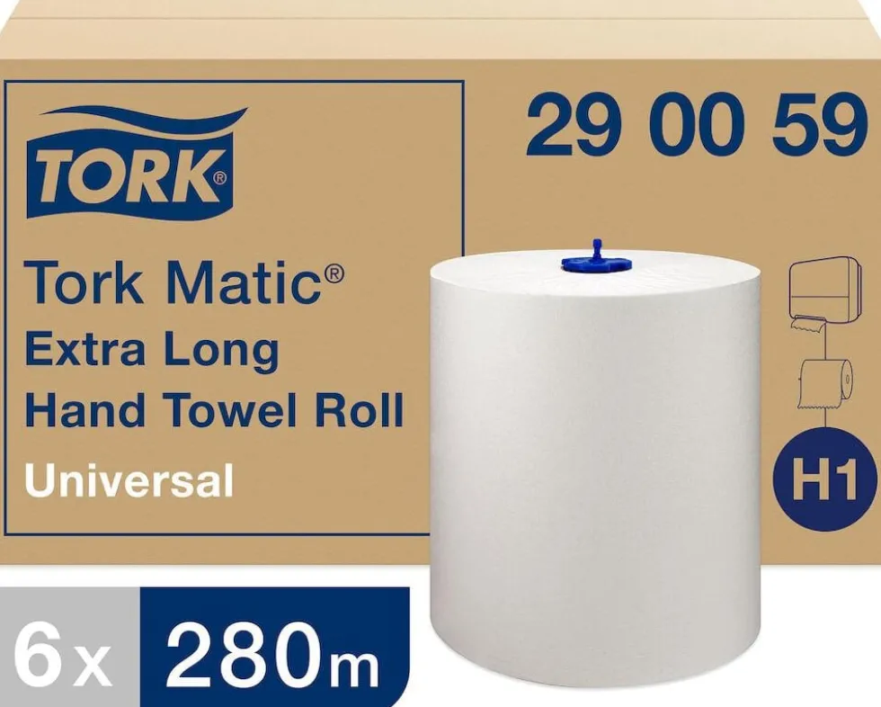 Handtorkrulle TORK Matic Universal H1, extra lång, 21cm, 1-lag, 280m