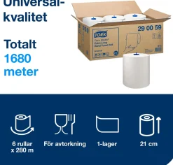 Handtorkrulle TORK Matic Universal H1, extra lång, 21cm, 1-lag, 280m