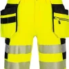 Hantverksshorts DX446 gul varsel kl2 c62