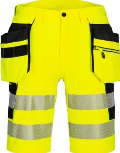Hantverksshorts DX446 gul varsel kl2 c58
