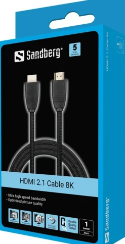 HDMI 2.1 Cable 8K, Black (1m)