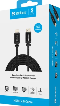 HDMI 2.0 19M-19M Cable, Black (3m)