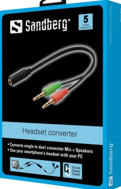 Headset Converter Mobile to PC, Black