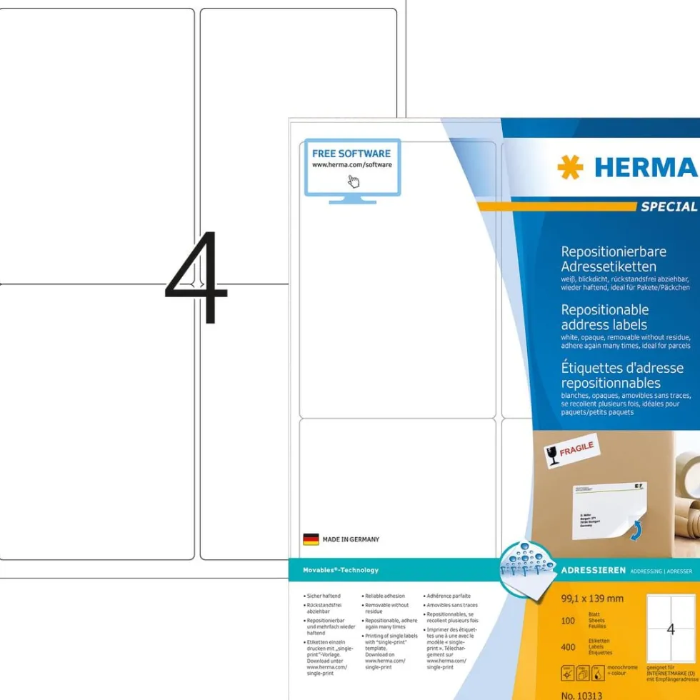 Herma etikett avtagbar 99,1x139 (400)