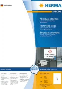 Herma etikett avtagbar 210x297 (100)