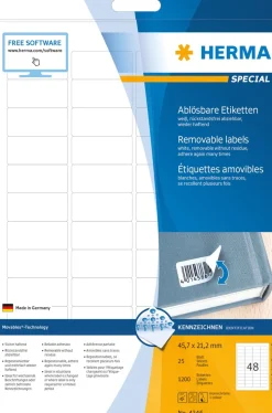 Herma etikett avtagbar 45,7x21,2 (1200)