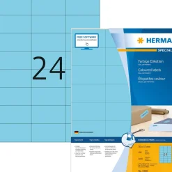 HERMA Etikett Färgad A4 blå 70x37 (2400)