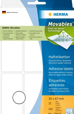 Herma etikett manuelll avtagbar 34x67 vit (144)