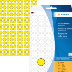 Herma etikett manuelll KP ø8 gul (5632)