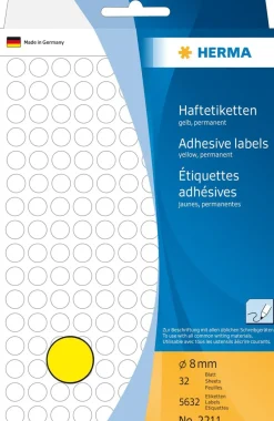 Herma etikett manuelll KP ø8 gul (5632)