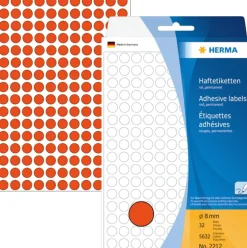 Herma etikett manuelll KP ø8 röd (5632)