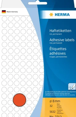 Herma etikett manuelll KP ø8 röd (5632)