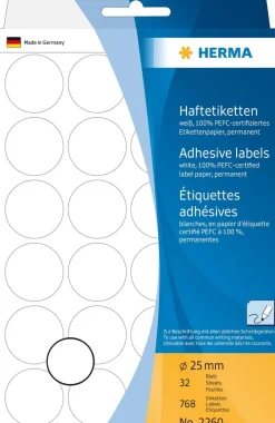 Herma etikett manuelll KP ø25 vit (768)