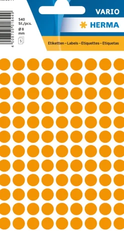 Herma etikett manuelll ø8 neon orange (540)