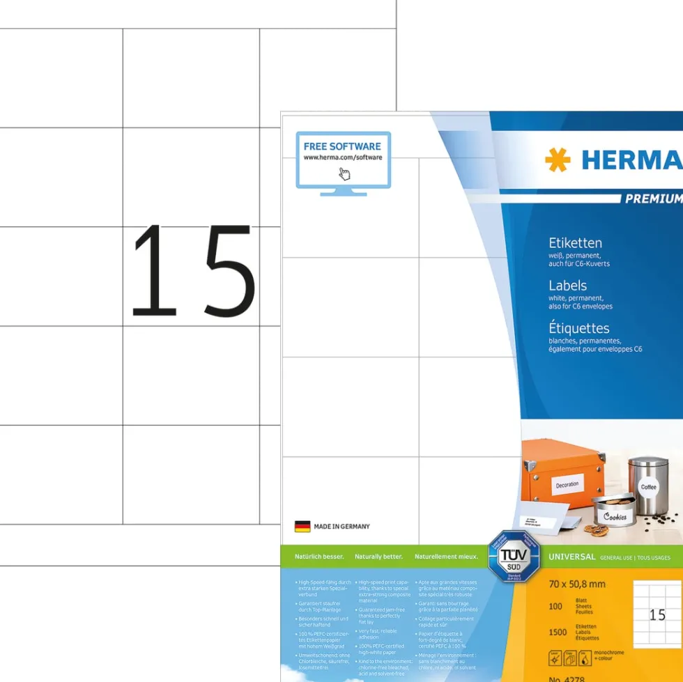 Herma etikett Premium 70x50,8 (1500)