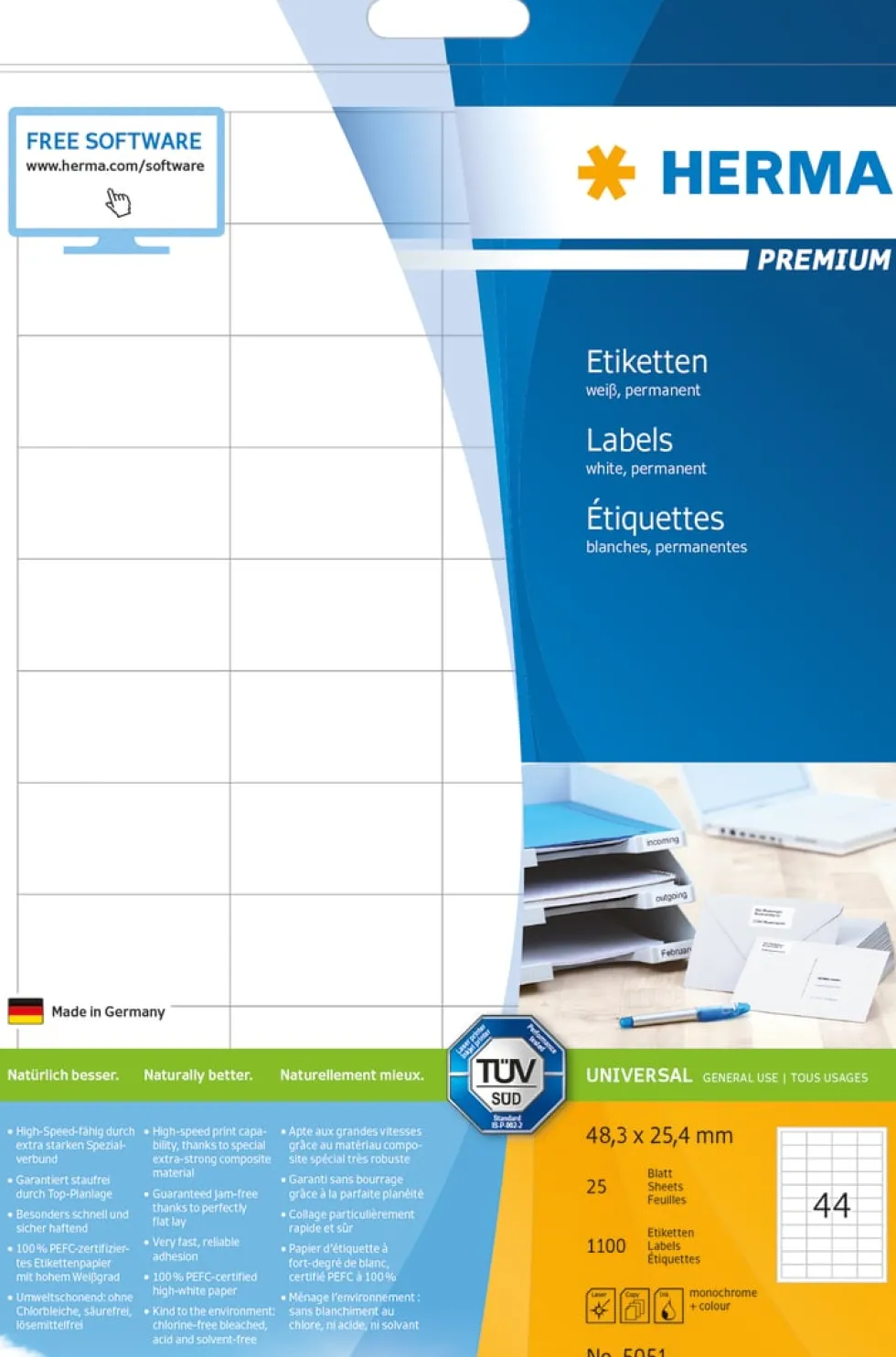 Herma etikett Premium 48,3x25,4 (1100)