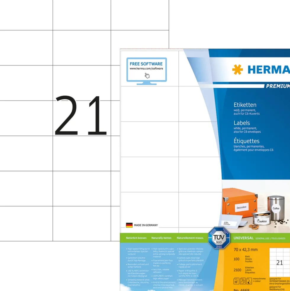 Herma etikett Premium 70x42,3 (2100)