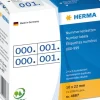 Herma etikett siffer 0-999 dubbel 10x22 blå (2x1000)