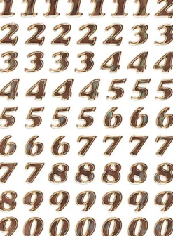 Herma etikett siffror 0-9 8mm guld