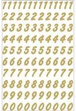 Herma etikett siffror 1-9 8mm guld