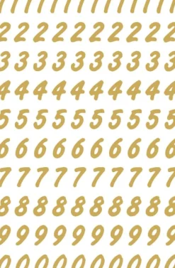Herma etikett siffror 1-9 8mm guld