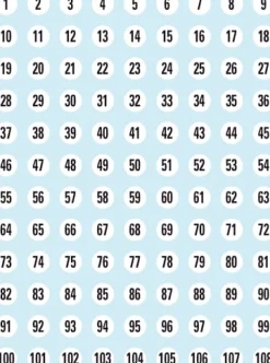 Herma etikett siffror 1-540 ø8 svart/vit