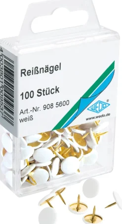 Häftstift vita 100/plastask