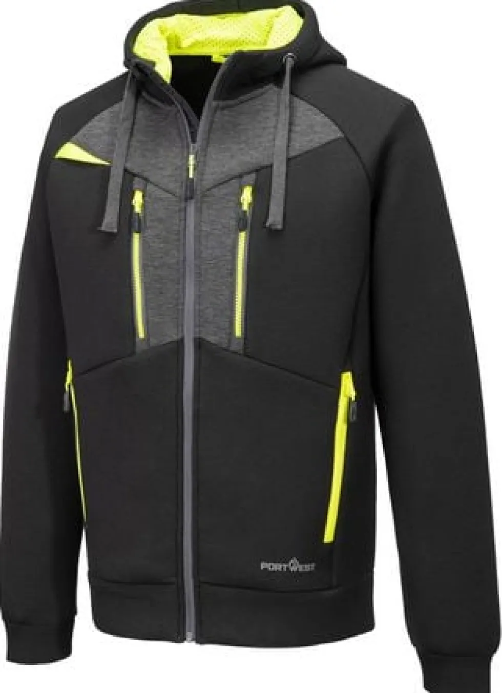 Hoodie zip PW DX472 svart 2XL