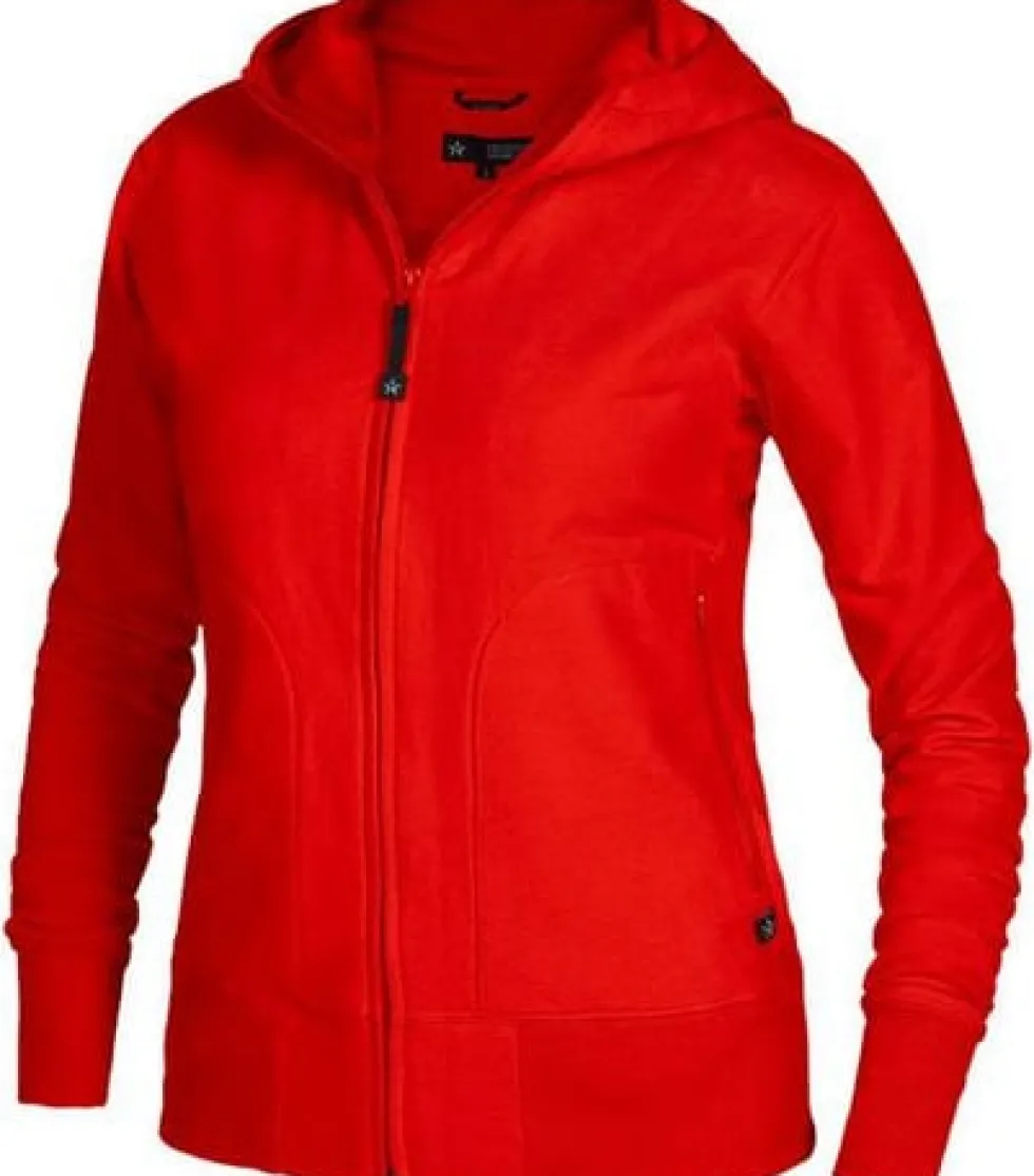 Hoodie zip TEXSTAR WC03 dam röd XL