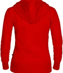 Hoodie zip TEXSTAR WC03 dam röd XS