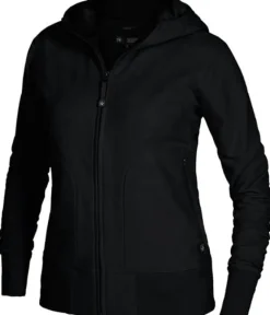 Hoodie zip TEXSTAR WC03 dam svart 2XL