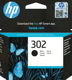 HP 302 black ink cartridge, blistered