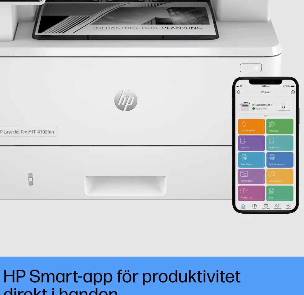 HP LaserJet Pro MFP 4102fdn - Multifunktionsskrivare - svartvit