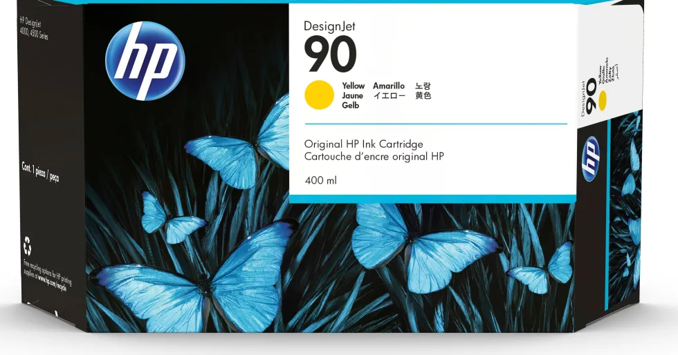 HP 90 yellow ink cartridge, 400ml