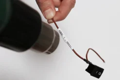 HSe-211E Heat Shrink Tube Tape Black on White 5,2mm wide