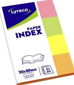 Indexflikar LYRECO 20x50mm 4 färg 200/fp