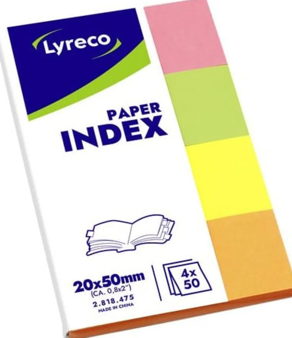 Indexflikar LYRECO 20x50mm 4 färg 200/fp