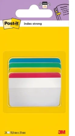 Index POST-IT stark 38x51v b/g/r/g 24/f