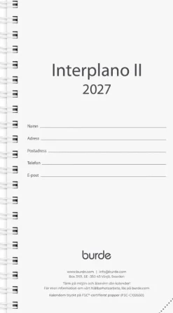 Kalender Interplano II refill 2027