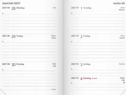 Kalender Leader 2027 konstläder röd