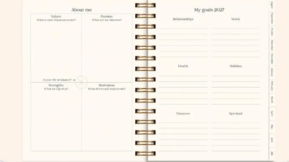 Kalender Life Planner Flowers A5 26/27