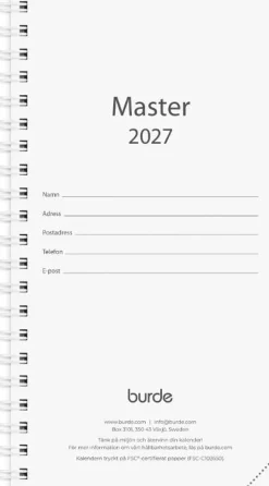 Kalender Master refill 2027