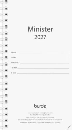 Kalender Minister refill 2027