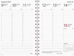 Kalender Prestige 2027 konstläder röd
