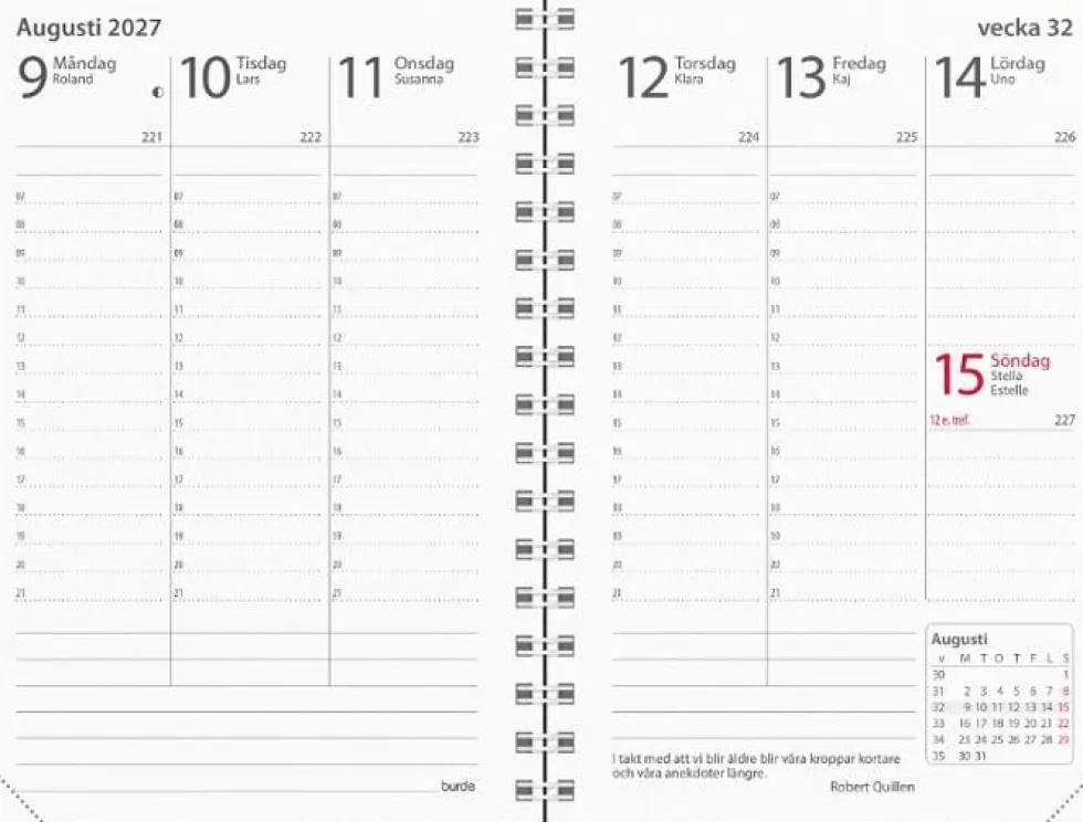 Kalender Prestige 2027 konstl spiral sv